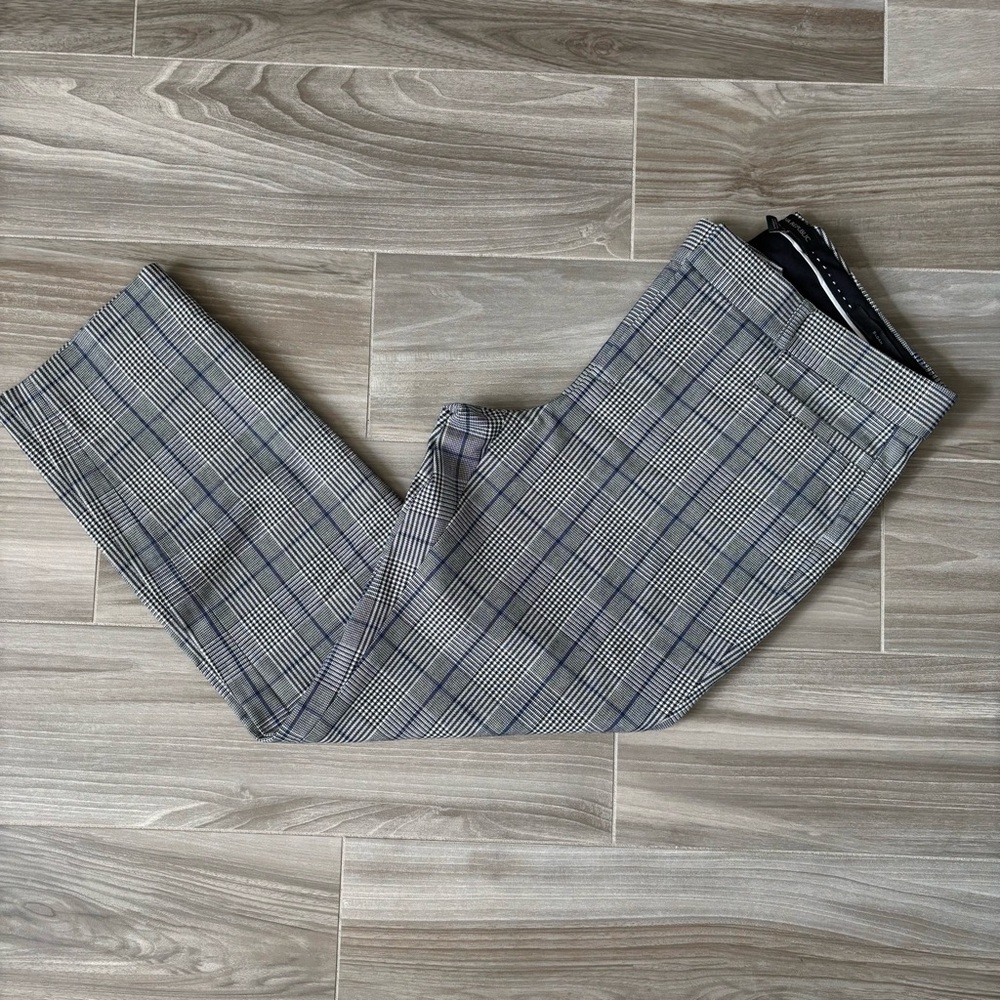 Banana Republic Women's Sloan Gray Plaid Skinny Fit Pants